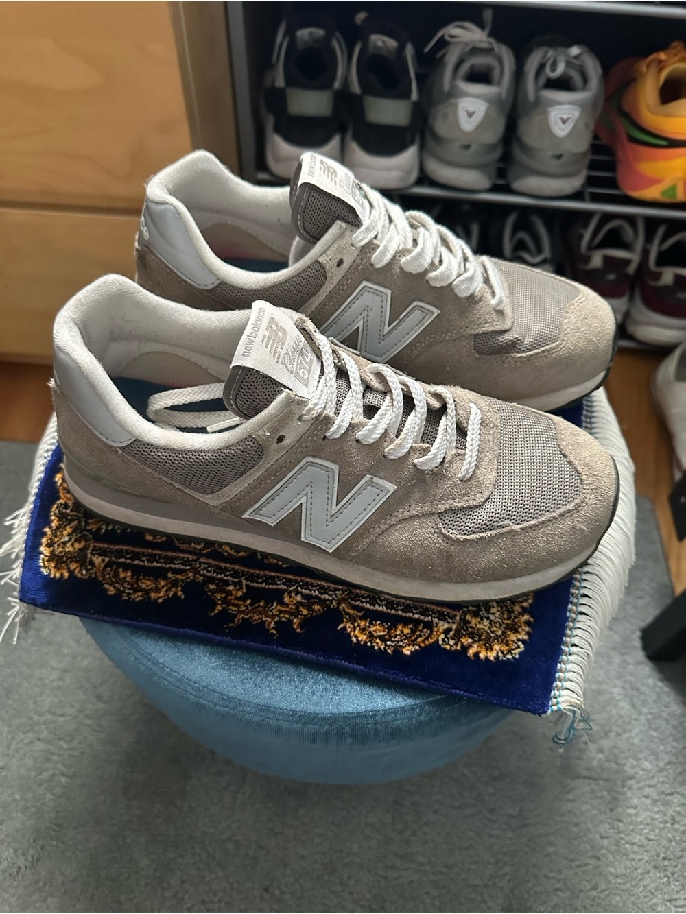 New Balance Men's 574 Suede & Mesh Sneakers in Gray